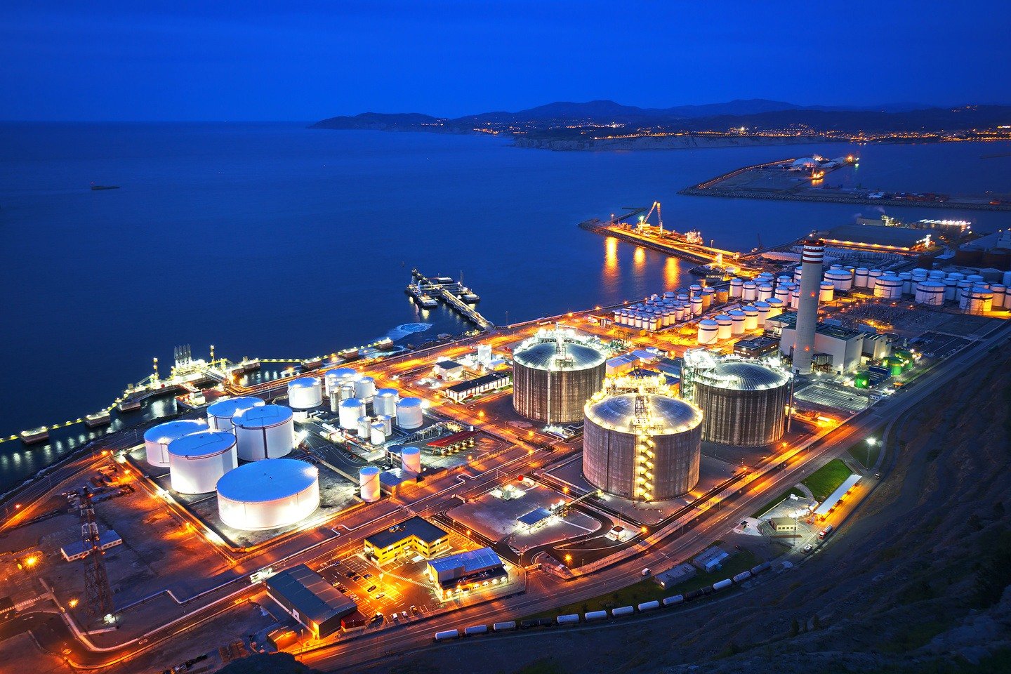 Industrial plant at night